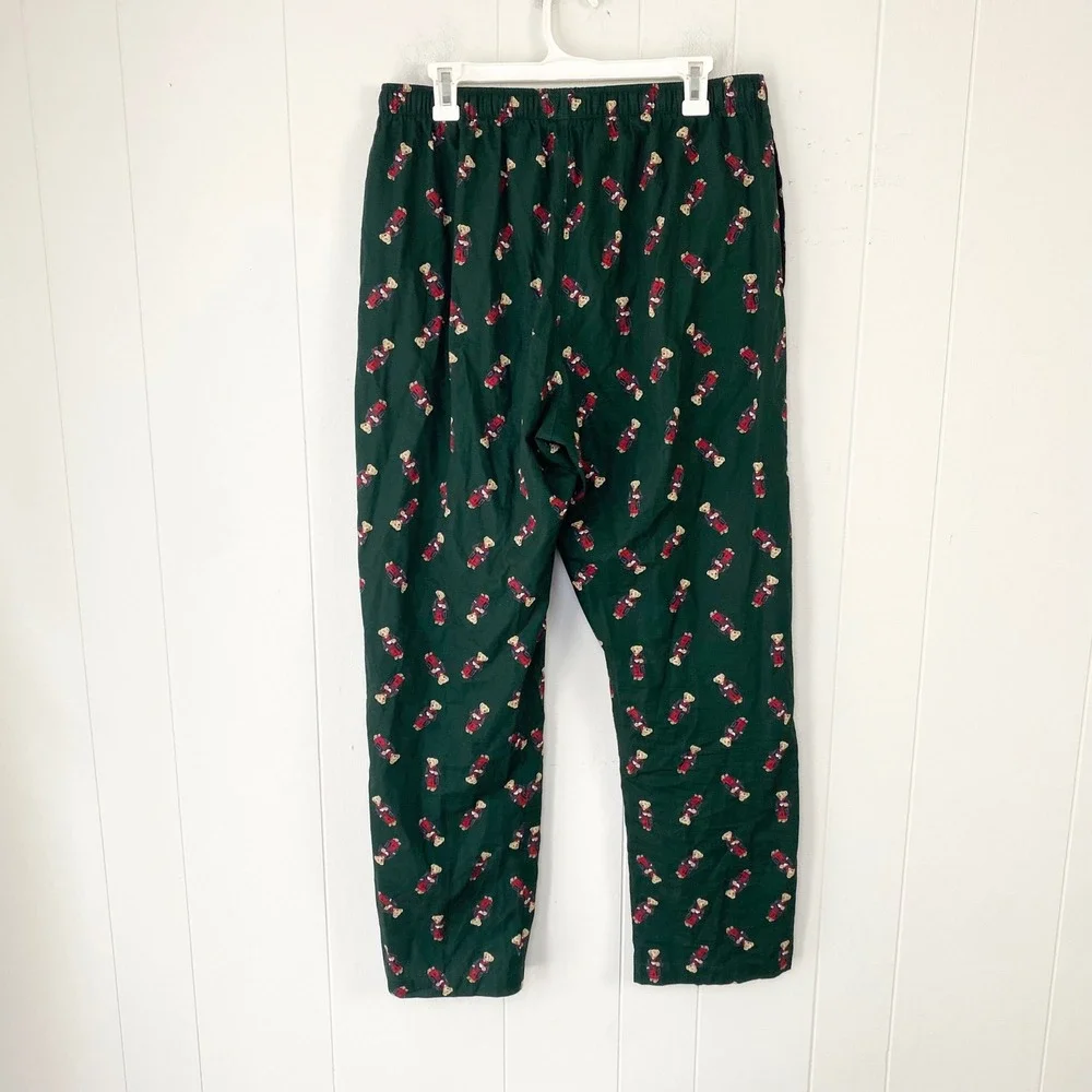 Polo Ralph Lauren Mens Green Polo Bear Pajama Pants Sleepwear Large L